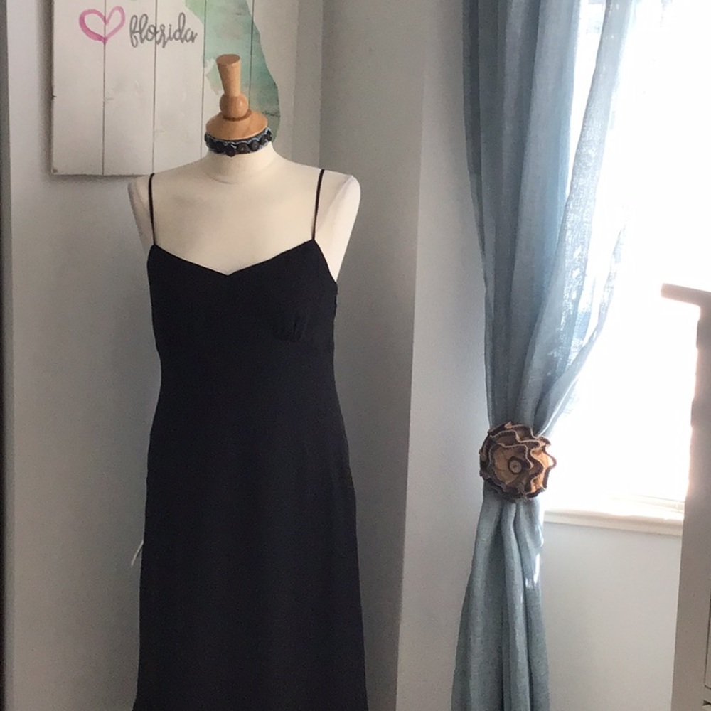 Ann Taylor Loft black spaghetti strap black dress